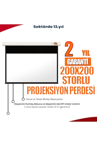 200x200 Cm Storlu Projeksiyon Perdesi