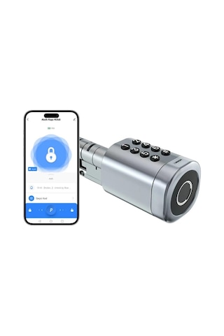 Xenon Smart Parmak İzi Şifre Girişli Akıllı Kapı Kilidi - Gümüş