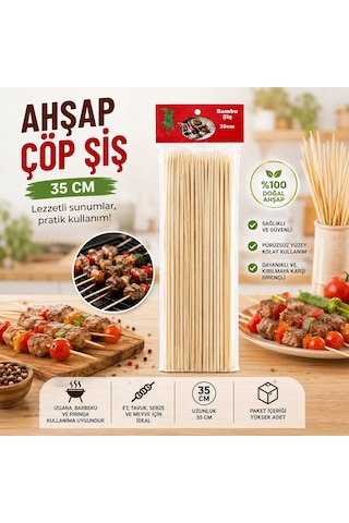 Enfa Ra-269 Ahşap Çöp Şiş 35 Cm - 46 Adet- 10'li Paket