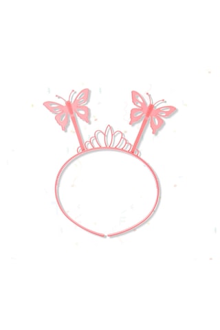 Go İthalat Toz Pembe Renk Kelebek Kanadı Tacı Ve Sopası 50x37 Cm