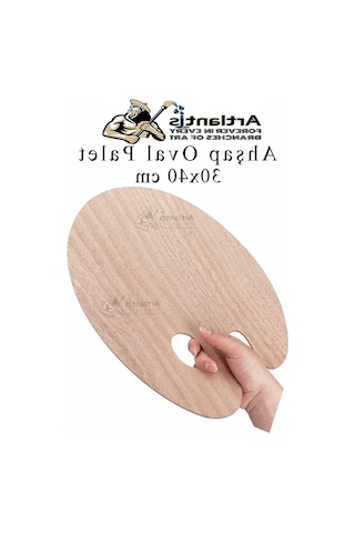 Büyük Boy Ahşap Boya Paleti - 30x40 Cm, Doğal Renk