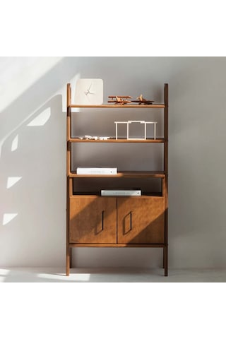 Woodesk Alba, Ahşap, 140x75, Kitaplık Ve Raf Ünitesi Tik Renk