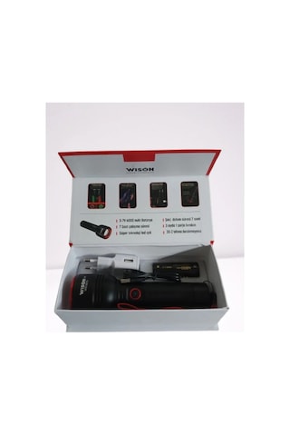 Wıson Ws-5572 20w Uzun Menzilli Şarjlı Metal El Feneri 5570 Çok Renkli