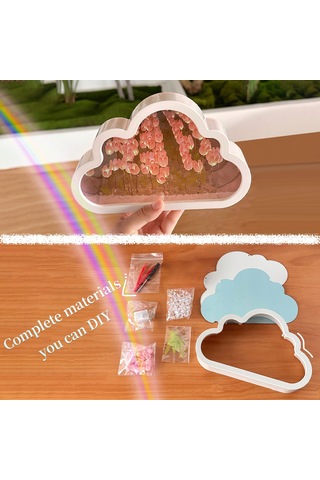 Yunboo Yetişkin Ve Çocuk Odaları İçin Bulut Şekilli Tülipan Yansımalı Gece Lambası - Pembe, Sarı, Mor Seçenekleriyle 4 Saat Süreyle Aydınlatma Pembe