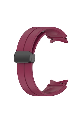Ekılıf - Samsung Watch 5 44mm Uyumlu - Kordon Silikon Kordon Krd-84 - Mürdüm