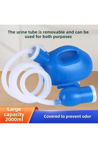 Geeksen Erkekler İçin 2000ml Plastik Idrar Kabı, 1.6m Borulu, Ölçülü Ve Kapaklı, Araç Ve Gece Kullanıma Uygun Taşınabilir İdrar Alıcı