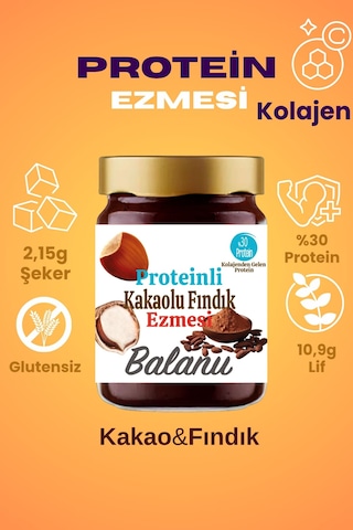 Balanu Proteinli Kakaolu Fındık Ezmesi 280gr X3 Adet