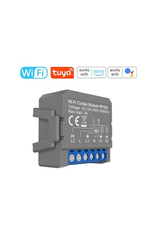 Aubyhe Tuya Wifi Akıllı Perde Açma/kapama Kontrolcü Rf433 Radyo Frekanslı Modül Ac100-240v, 3a Tuya Wifi