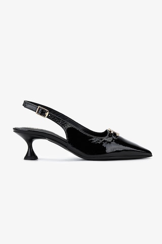 Valmenti Kadın Hakiki Deri Siyah Rugan Slingback Ayakkabı 611 H51005 Bn Ayk Sk25-26 Black Vernıce Siyah Rugan