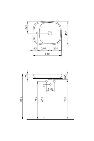 Bocchi Fenice 1164-001-0125 Çanak Lavabo Parlak Beyaz 55 x 40 CM 1466841