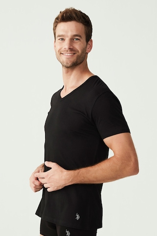 U.S. Polo Assn. Erkek Siyah 2 Li T-Shirt 80199