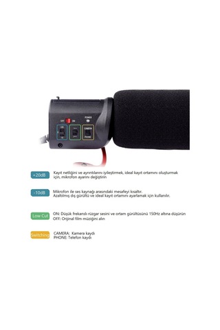 Lensgo Lym Dm30 Kamera Üstü Shotgun Mikrofon Seti