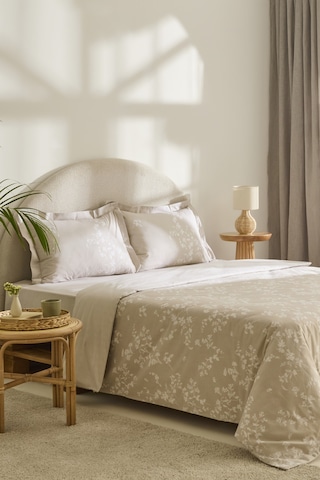 Kaşmir Home Fancy %100 Pamuk Çift Kişilik Nevresim Takımı Bej Bej