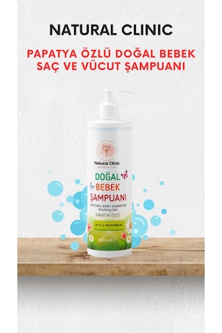 Natural Clinic Papatya Özlü Doğal Bebek Saç ve Vücut Şampuanı 400 ML