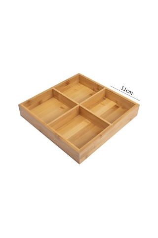 Sones Sıcak Tencere Bambu Tabak Bölmeli Tepsi Sebze Ahşap Tepsi Seti Orta Dört Izgara Bambu Tabak