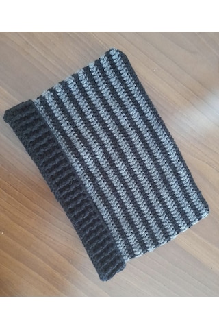Nova Design Siyah Gri Çizgili Kedi Kulaklı Cat Beany Bere Siyah-gri