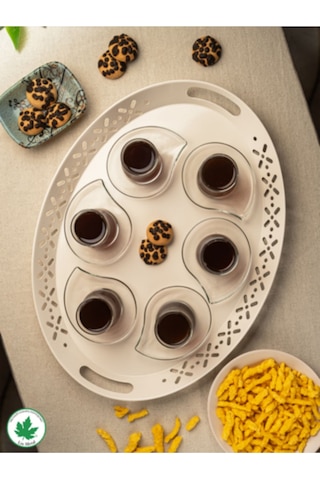 Lin Metal Lalin Tepsi - Krem