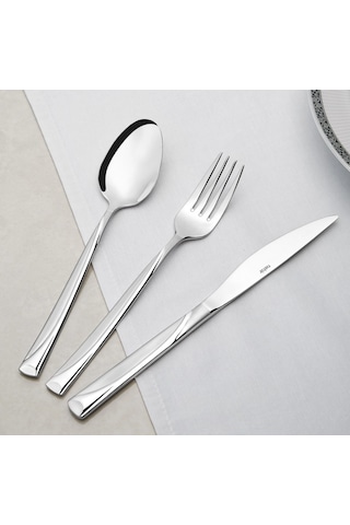 Nehir 12 Adet Fiesta Saten Pasta Bıçak 304 Kalite 10 mm Gümüş