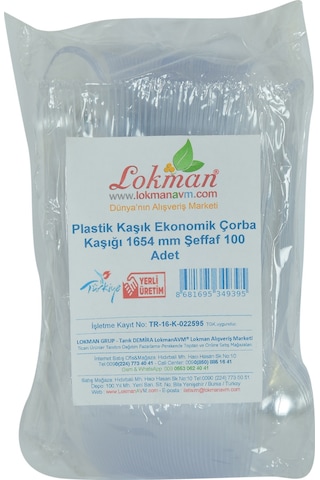 Lokman Avm Plastik Kaşık Ekonomik Çorba Kaşığı 1654 MM Şeffaf 100 Adet 1 Paket