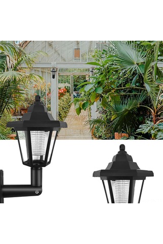 Vkemall Güneş Enerjili Led Duvar Lambası Hexagon Şekli, Işık Sensörlü, Beyaz Işık, Dış Mekan Bahçe Çit İçin, Kolay Kurulum - 1 Adet Beyaz