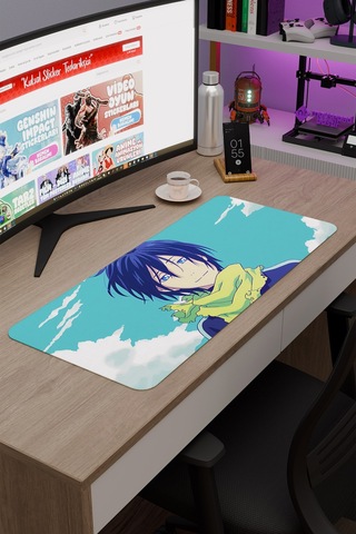 Noragami Kaymaz Dikişli Kauçuk Oyuncu Mousepad V4 - 70x30 Xl Gaming Mouse Pad Fare Altlığı