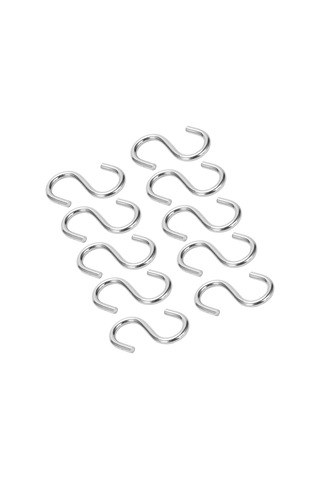 Hombey 10 Adet 304 Paslanmaz Çelik M4 S Kanca - Dayanıklı, Pas Koruyucu, 12kg Yük Kapasitesi