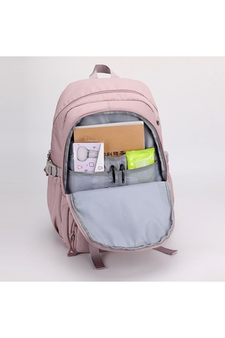 Yeni Ortaokul Okul Çantası Kız Büyük Kapasiteli Öğrenci Omuz Çantası Mor - Pembe