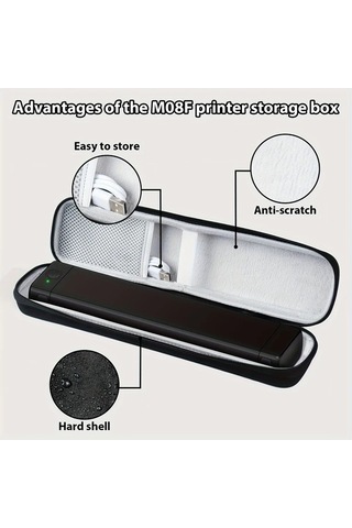 Topshop1 Phomemo M08f Su Geçirmez Taşınabilir Termal Yazıcı Kılıfı Beyaz Oxford Kumaş Seyahat Çantası