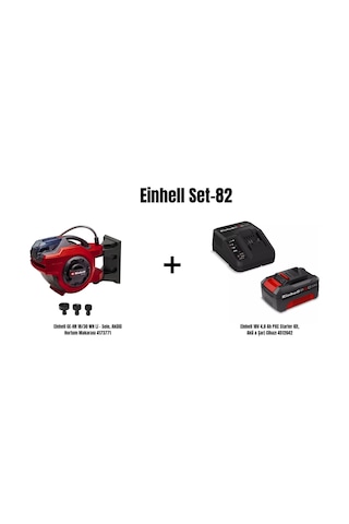 Einhell Set-82 Einhell Ge-hr 18/30 Wh Li Akülü Hortum Makarası+einhell 18v 4,0 Ah Pxc Starter Kit, Akü & Şarj Cihazı