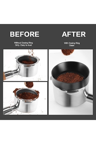 Gül İ Cafilas Dlbfq Anti-damla Kullanışlı 304 Paslanmaz Çelik Dozaj Halkası 51mm 53mm 58mm Huni Kahve Aracı Filtresi Breville Delongh Giselle 53mm