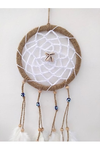 Hdmarketim Nazar Boncuklu Düş Kapanı Dreamcatcher Kuş Tüyü Duvar Süsü