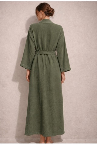 Estewomanfashion Müslin %100 Pamuk Kimono & Kaftan Haki