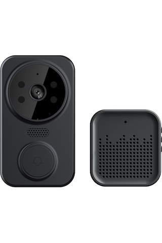 Ranyeek S3 Akıllı Görüntülü Zili: Kablosuz 480p Kamera, İki Yönlü Ses, Gece Görüşü, Wifi Konuşma, Ev Güvenliği Siyah