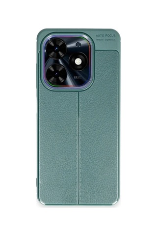 Tecno Spark Go 2024 Kılıf Auto Focus Kapak - Koyu Yeşil Altın