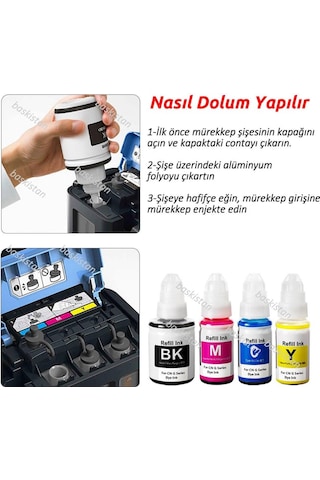 Canon G3411 Mürekkep Seti 4 Renk Uyumlu