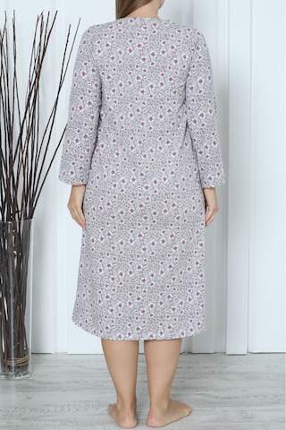 Kadın Tunik Uzun Gecelik Uzun Kollu Büyük Beden Pamuklu Vizon Vizon