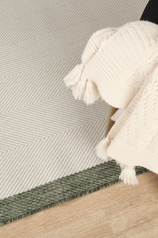 Sisalux 3090 Krem Yeşil Sisal Dokuma Jüt Kilim Hav Toz Vermez Halı Salon Mutfak Oturma Odası Halısı Krem - Yeşil
