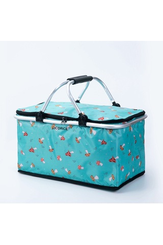 Lıcorıce Katlanabilir Kamp Taşınabilir Buz Torbası Yalıtımlı Öğle Yemeği Kutusu, Açık Saklama Sepeti Yeşil
