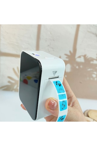 P15 Mini Etiket Kablosuz Pratik Yazıcı Beyaz