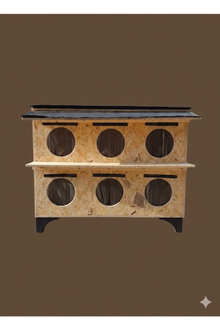 6 Girişli Çoklu Kedi Evi Kedi Yuvası 90x36x70 Cm Dayanıklı Osb Ayaklı Barınak Sokak Kedisi Evi