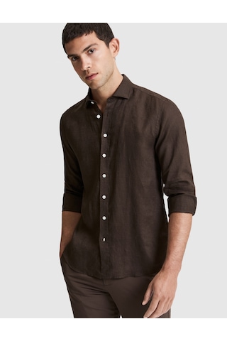 Pierre Cardin Erkek Koyu Kahverengi Gömlek Desenli 50320945-vr084