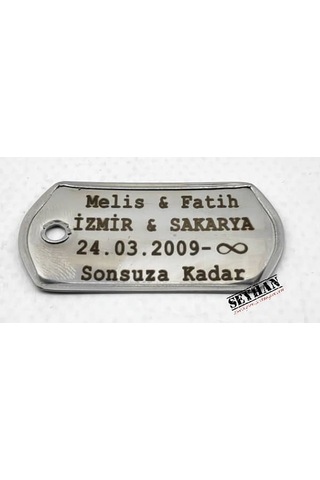 Lazer Baskı Asker Künyesi Gümüş