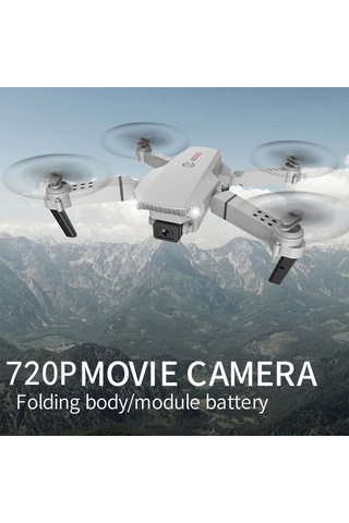 Hombey E88 Çift Kanatlı Uçak, Katlanabilir 720p Kamera, İz Uçuşu, 3d Çevirme, El İşareti Fotoğraf, Siyah, Depolama Çantası İçeren Paket