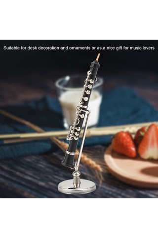 Yaozixa Minyatür Oboe Modeli - Metal Dekoratif Müzik Aletleri, Masa Süsülü Hediyelik Kutulu, Müzik Severlere Özel