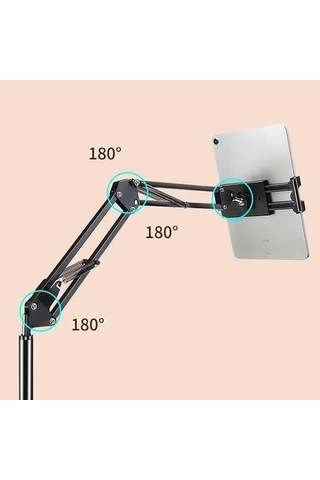 Lexroo Metal Ayaklı Ayarlanabilir Teleskopic 3eklemli Profesyonel Tablet Tutucu Stand Telefon Tutucu