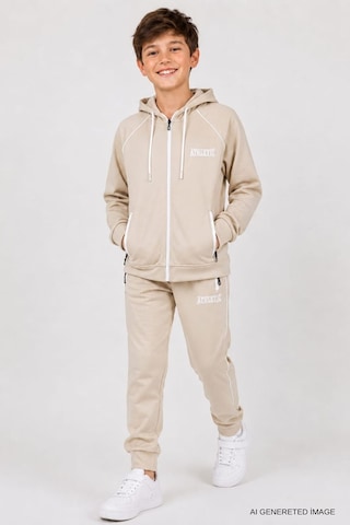 Pina Kids Erkek Çocuk Scuba Atheletic Reglan Kol Kapüşonlu Dalgıç Kumaş Eşofman Takımı Esf7028 Krem