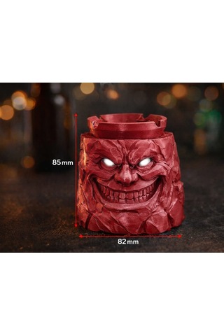 Alse 3d Korku Tasarımlı 3d Kül Tablası Kapaklı, Dekoratif, Özel Tasarım Masaüstü Aksesuarı 85mm X 82mm