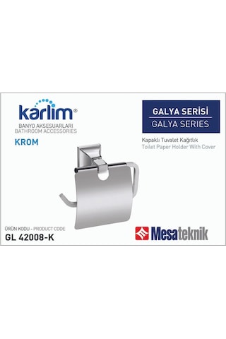 Karlim Galya Serisi Kapaklı Tuvalet Kağıtlık Krom