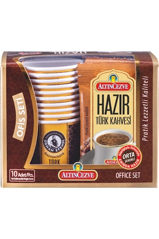 Seti Hazır Türk Kahvesi Orta Orta Şekerli 10'lu Paket 10 Adet X 9 Gr 2li Paket