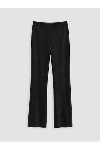 LC Waikiki Lcw Kids Siyah Beli Lastikli İspanyol Paça Kadife Kız Çocuk Tayt New Black